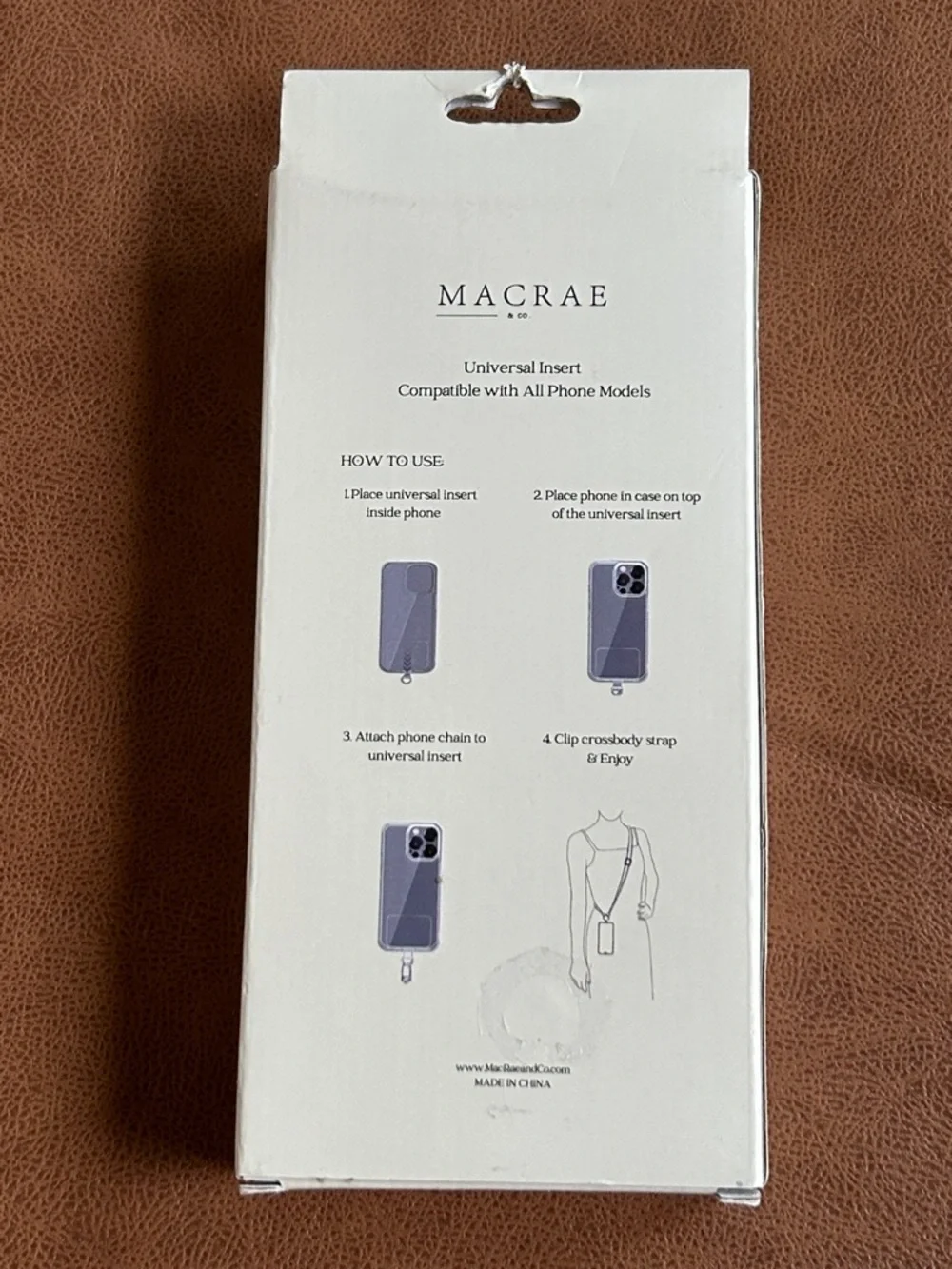 MACRAE & CO. Phone Crossbody Chain Gold Plate Natural Stone Universal Purple NIB